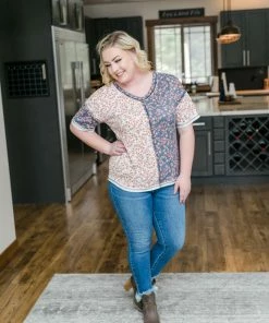 No Ship Drop Ship What's In A Name Floral Color Block Top