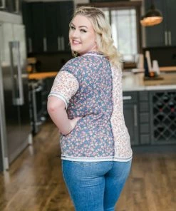 No Ship Drop Ship What's In A Name Floral Color Block Top