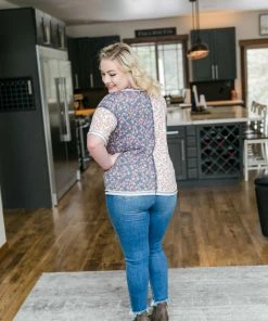 No Ship Drop Ship What's In A Name Floral Color Block Top