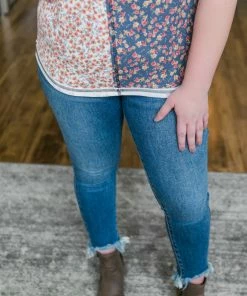 No Ship Drop Ship What's In A Name Floral Color Block Top