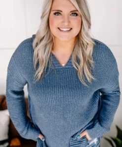 No Ship Drop Ship Sweater Weather In Azure Blue