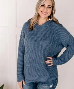 No Ship Drop Ship Sweater Weather In Azure Blue