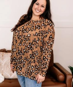 No Ship Drop Ship When You Know, You Know Mocha Leopard Knit Top