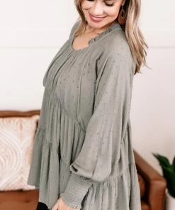 No Ship Drop Ship Join The Dots Tunic In Olive Green