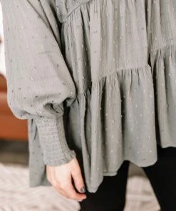 No Ship Drop Ship Join The Dots Tunic In Olive Green