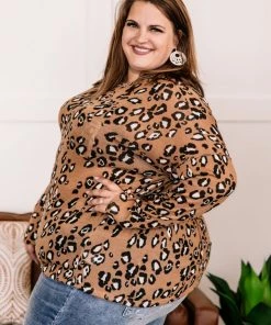 No Ship Drop Ship When You Know, You Know Mocha Leopard Knit Top