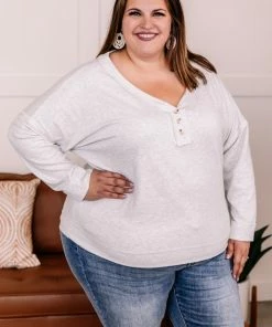 No Ship Drop Ship Long Story Short Fleece Henley Top Apparel