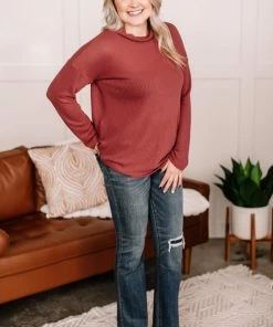 No Ship Drop Ship Apparel Raspberry Wine Fall Knit Sweater