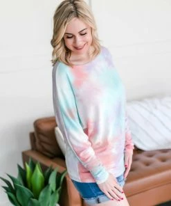 No Ship Drop Ship Northern Lights Dolman Sleeve Top