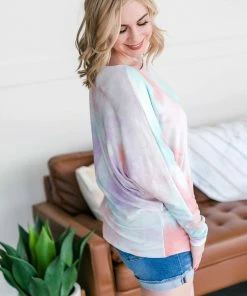 No Ship Drop Ship Northern Lights Dolman Sleeve Top