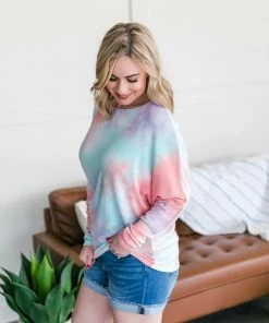No Ship Drop Ship Northern Lights Dolman Sleeve Top