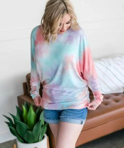 No Ship Drop Ship Northern Lights Dolman Sleeve Top