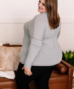 No Ship Drop Ship GHG- Shop Singles Face To Face Mock Neck Turtleneck In Granite (GHG-S)