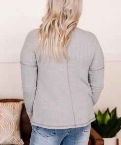 No Ship Drop Ship GHG- Shop Singles Face To Face Mock Neck Turtleneck In Granite (GHG-S)