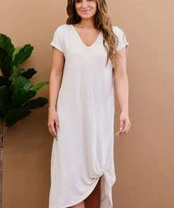 Trendsi Plot Twist T-Shirt Dress With Pockets Apparel