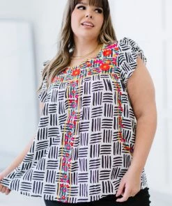 Trendsi Love Expert Embroidered Printed Blouse