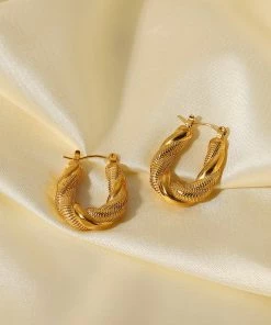 Trendsi Devoted To You Twisted Hoop Earrings