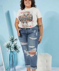 Trendsi Judy Blue Lindsey Bleach Splash Boyfriend Jeans Apparel