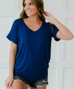 Trendsi Tee Shirt Weather Pocketed Tee In Fuchsia & Navy Apparel 31 Trendsi Tee Shirt Weather Pocketed Tee In Fuchsia & Navy Apparel