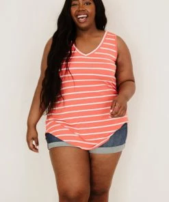 Trendsi Call Me Maybe Stripe Top - Pink & Coral Apparel