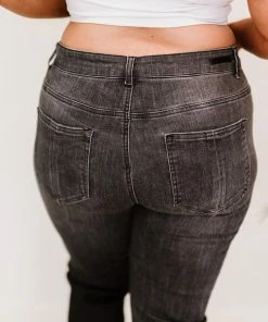 Trendsi RISEN Guess What? Mid-Rise Distressed Jeans With Pockets Apparel