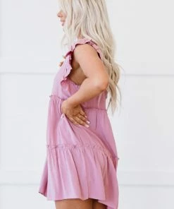 Trendsi Call Me Later Tiered Mini Dress In Light Rose 25 Trendsi Call Me Later Tiered Mini Dress In Light Rose