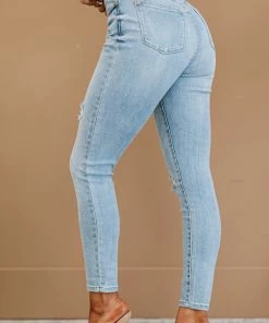 Trendsi Judy Blue Jen High-Waist Distressed Skinny Jeans Apparel
