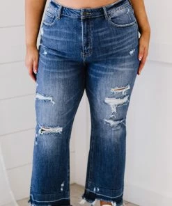 Trendsi RISEN Chloe Shadow Hem Distressed Straight Leg Jeans Apparel 14 Trendsi RISEN Chloe Shadow Hem Distressed Straight Leg Jeans Apparel