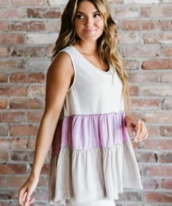 Trendsi Apparel Watching The Sunset Color Block Babydoll Tank