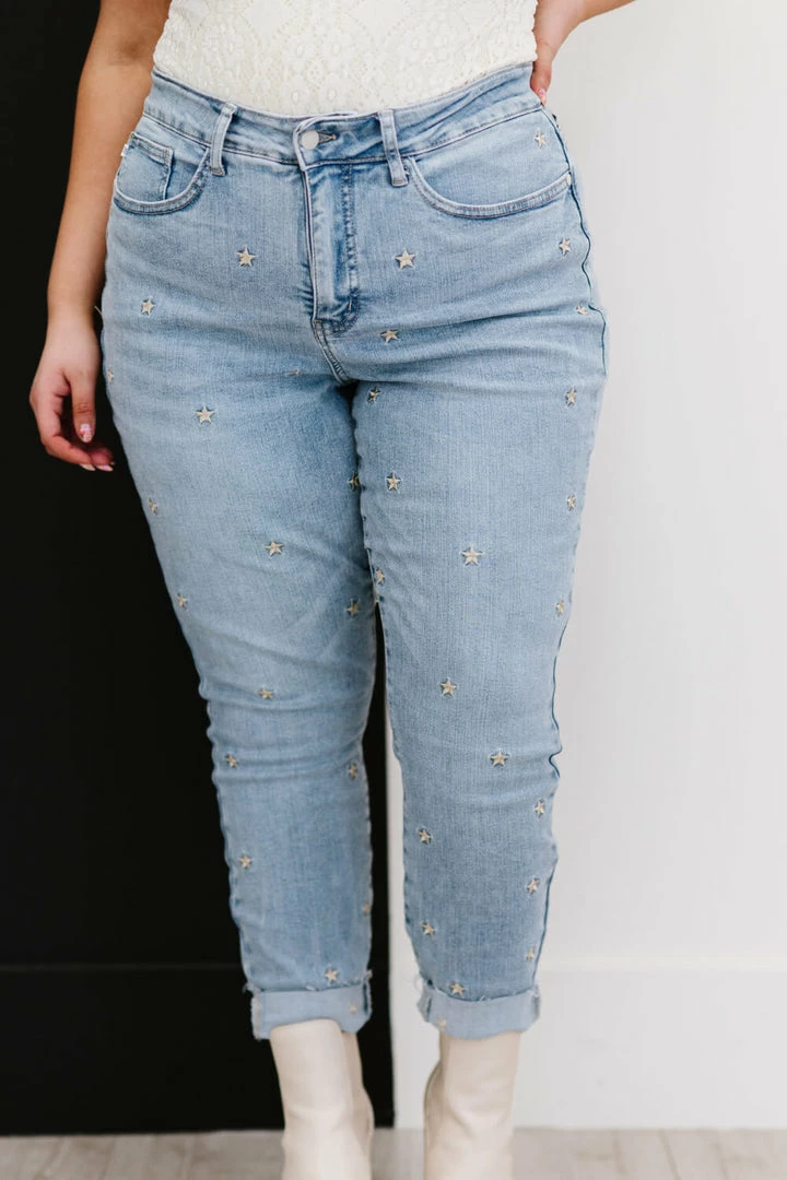 Trendsi Judy Blue All The Stars Embroidered Skinny Jeans Apparel 3 Trendsi Judy Blue All The Stars Embroidered Skinny Jeans Apparel