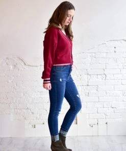 Active Basic Varsity Button Down Cardigan