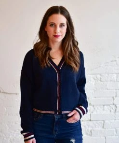 Active Basic Varsity Button Down Cardigan