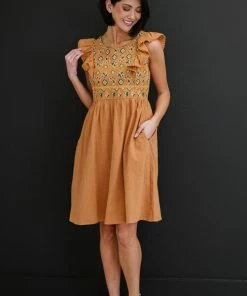 Trendsi Apparel Canyon Walks Embroidered Mini Dress