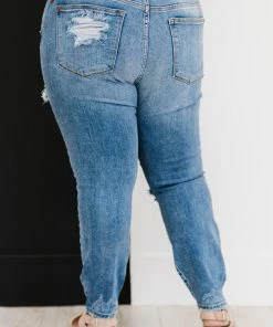 Trendsi Judy Blue Time To Roll Distressed Boyfriend Jeans Apparel