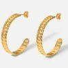 Trendsi Crushing On You Chain C-Hoop Earrings Apparel