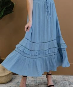 Trendsi Apparel Road Less Traveled Tiered Maxi Skirt