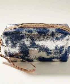 Avenue Zoe Apparel Tie Dye Print Glittered Cosmetic Bag