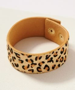 Avenue Zoe Beige Animal Print Calf Hair Bracelet