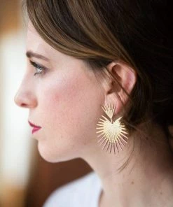 Avenue Zoe Metal Fringed Dangling Earrings Apparel