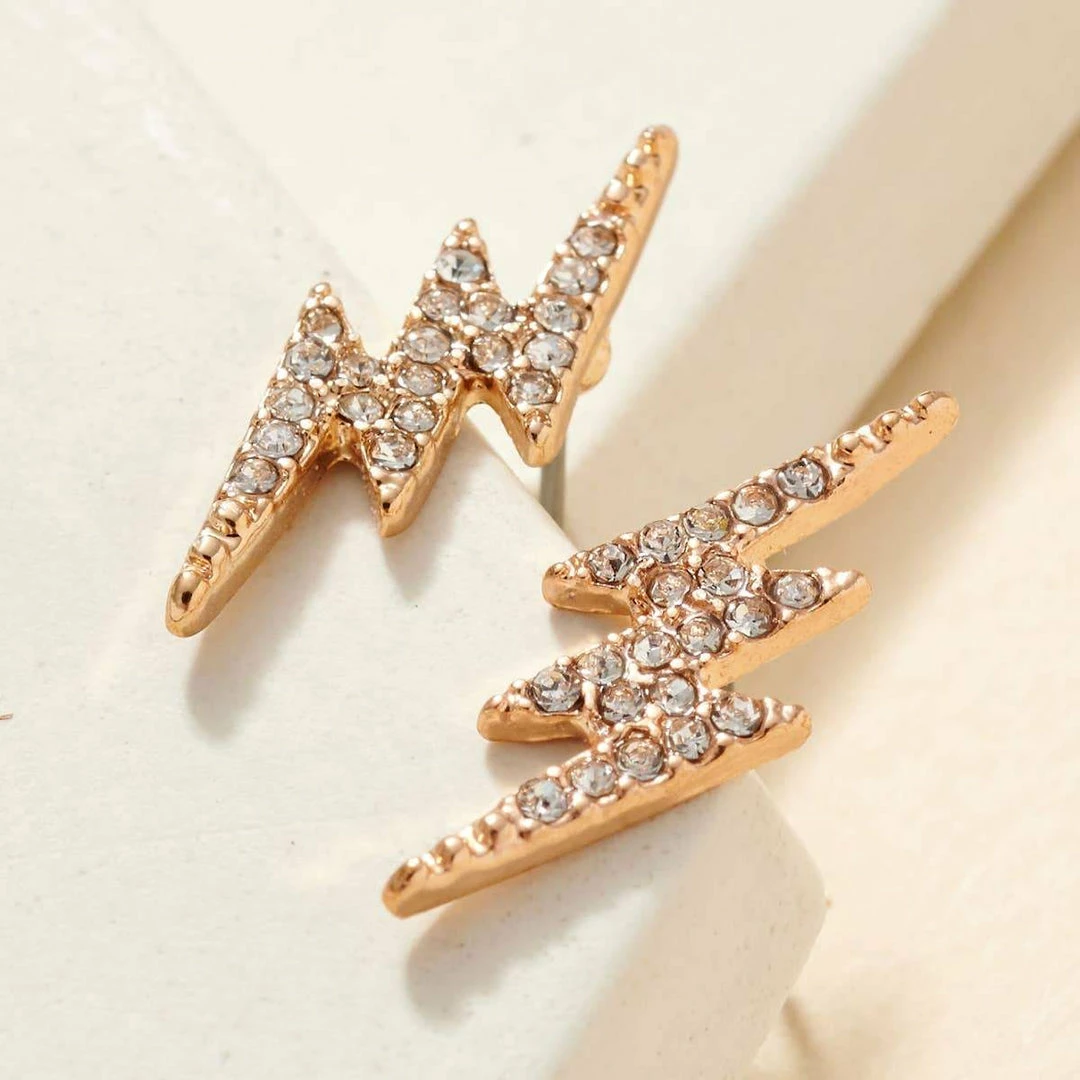Avenue Zoe Thunder Bolt Rhinestones Stud Earrings 1 Avenue Zoe Thunder Bolt Rhinestones Stud Earrings