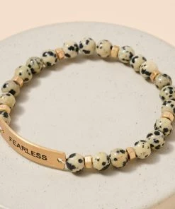 Avenue Zoe Apparel Fearless Speckled Stone Beaded Stretch Bracelet
