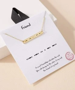Avenue Zoe Friend Morse Code Necklace Apparel