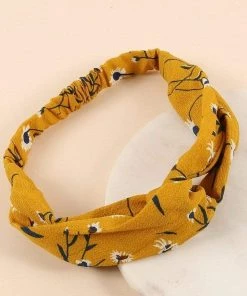 Avenue Zoe Apparel Floral Mustard Twisted Headband