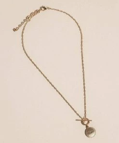 Avenue Zoe Apparel Inspirational Toggle Chain Coin Necklace