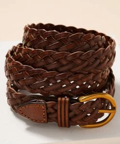 Avenue Zoe Apparel Metal Buckle Braided Leather Belt