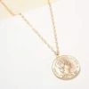 Avenue Zoe Apparel Gold Metal Coin Pendant Necklace
