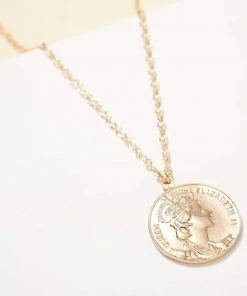 Avenue Zoe Apparel Gold Metal Coin Pendant Necklace