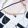Avenue Zoe Apparel Lock And Key Charms Layered Necklace