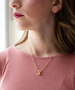 Avenue Zoe Apparel Personalized Initial Letter Charm Necklace