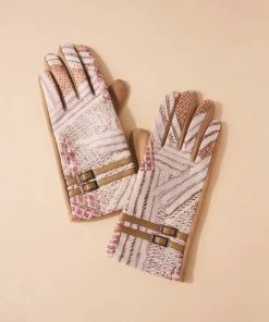 Avenue Zoe Soft Color Printed Touch Screen Gloves Apparel